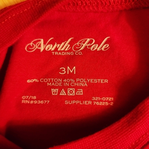 NWT 2 Piece Lot North Pole Baby Christmas Onsie Size 3M Red White Infant Holiday - Picture 7 of 9